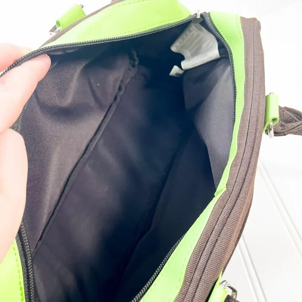 PUMA Weekend Bag Dark Brown‎ & Green Puma Purse With Tags Barrel Bag NWT